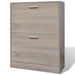 Oak Look Wooden Shoe Cabinet With 2 Compartments Xaoxat