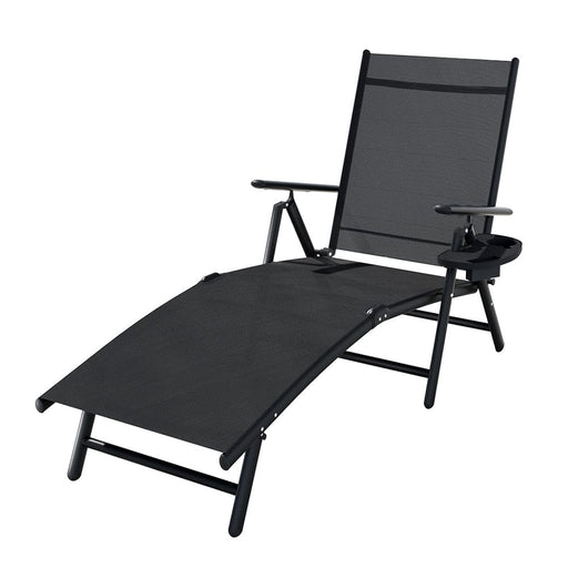 Sun Lounge Outdoor Lounger Recliner Chair Foldable Patio