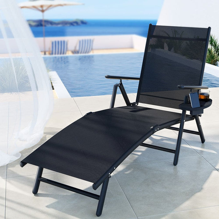 Sun Lounge Outdoor Lounger Recliner Chair Foldable Patio