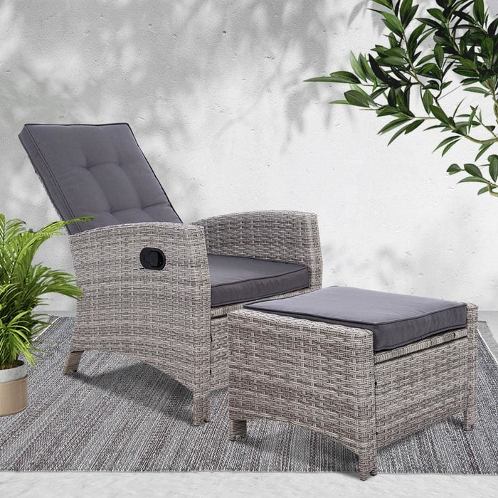Sun Lounge Recliner Chair Wicker Lounger Sofa Day Bed
