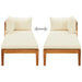 Sun Lounger with 1 Armrest Cream White Solid Acacia Wood
