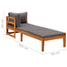 Sun Lounger with 1 Armrest Dark Grey Solid Acacia Wood