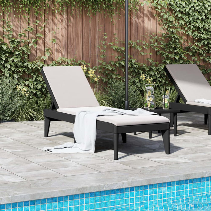 Sun Lounger Anthracite 186x60x29 Cm Pp Tlaxok