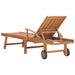 Sun Lounger With Anthracite Cushion Solid Teak Wood Tbltbbl