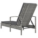 Sun Lounger with Armrests Poly Rattan Grey Anoxl