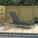 Sun Lounger with Armrests Poly Rattan Grey Anoxl