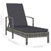 Sun Lounger with Armrests Poly Rattan Grey Anoxl