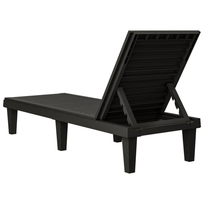 Sun Lounger Black 155x58x83 Cm Polypropylene Tlaoal