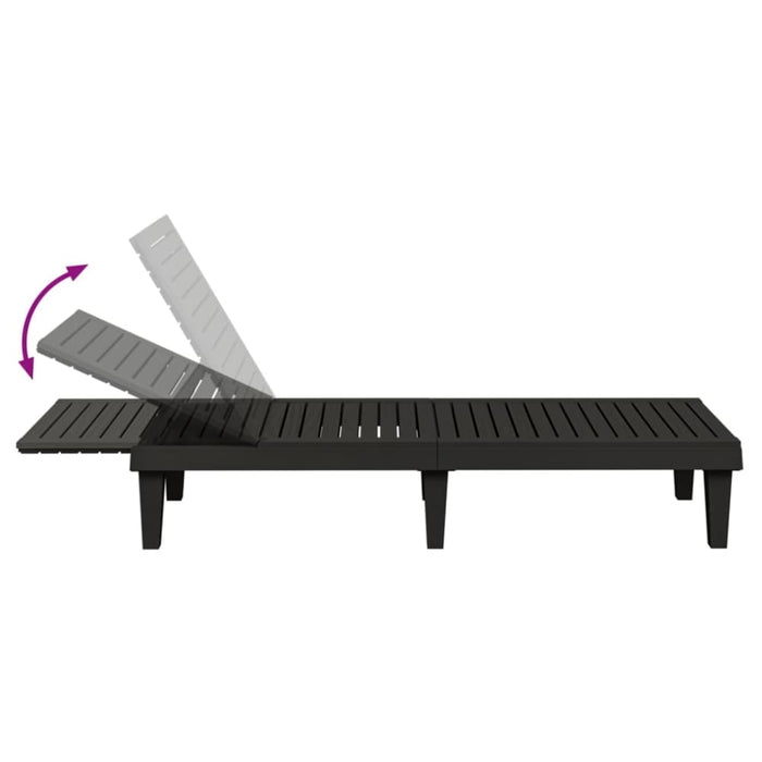 Sun Lounger Black 155x58x83 Cm Polypropylene Tlaoal
