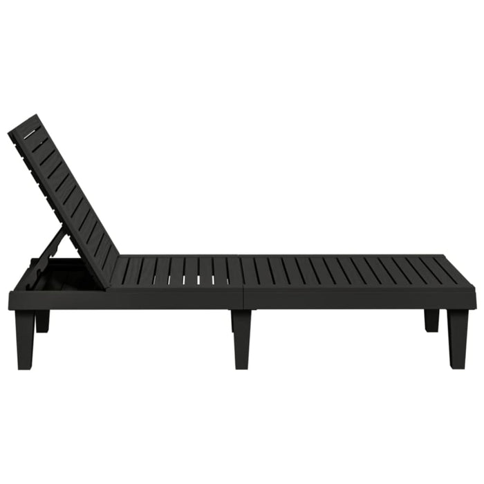 Sun Lounger Black 155x58x83 Cm Polypropylene Tlaoal
