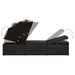 Sun Lounger with Canopy and Cushion Poly Rattan Black Alxak