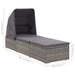 Sun Lounger with Canopy and Cushion Poly Rattan Grey Alxan