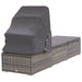 Sun Lounger With Canopy And Cushion Poly Rattan Grey Alxan
