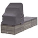 Sun Lounger with Canopy and Cushion Poly Rattan Grey Alxan