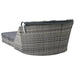 Sun Lounger with Canopy Poly Rattan Anthracite Akakl