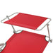 Sun Lounger with Canopy Steel Red Axktt