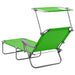 Sun Lounger with Canopy Steel Green Tobttp