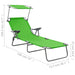 Sun Lounger with Canopy Steel Green Tobttp