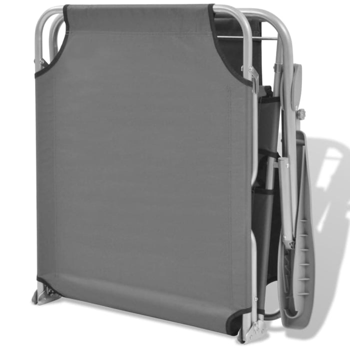 Sun Lounger with Canopy Steel Grey Axkta