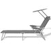 Sun Lounger with Canopy Steel Grey Axkta