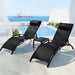 Sun Lounger Chaise Lounge Chair Table Patio Outdoor Setting