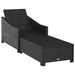 Sun Lounger with Cream White Cushion Poly Rattan Black