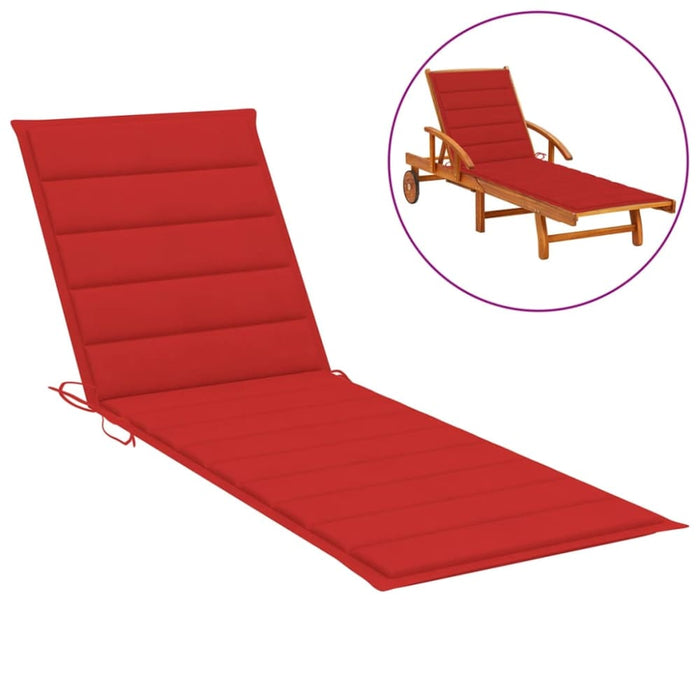 Sun Lounger Cushion Red 200x70x3 Cm Fabric Toaxxa