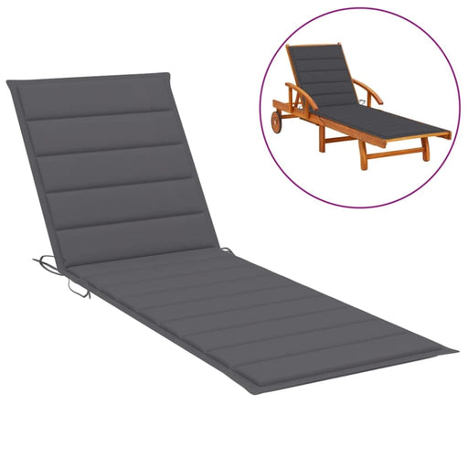 Nz Local Stock- Sun Lounger Cushion Anthracite 200x50x3 Cm