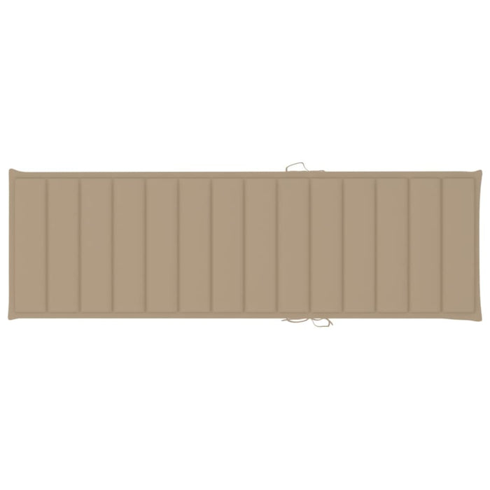 Sun Lounger Cushion Beige 200x60x3 Cm Fabric Toaxbl