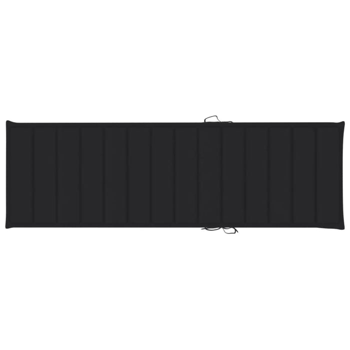 Sun Lounger Cushion Black 200x70x3 Cm Fabric Toaxxp