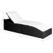 Sun Lounger with Cushion Poly Rattan Black Aaota