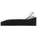 Sun Lounger with Cushion Poly Rattan Black Aaota