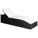 Sun Lounger with Cushion Poly Rattan Black Aaota