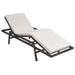 Sun Lounger with Cushion Poly Rattan Brown Atobi