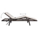 Sun Lounger with Cushion Poly Rattan Brown Atobi