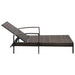Sun Lounger with Cushion Poly Rattan Brown Axkao
