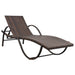 Sun Lounger with Cushion Poly Rattan Brown Axnnt