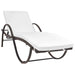 Sun Lounger with Cushion Poly Rattan Brown Axnnt
