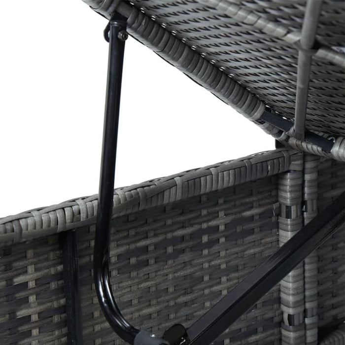 Sun Lounger with Cushion Poly Rattan Grey Alxxb