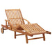 Sun Lounger with Cushion Solid Acacia Wood Albxl