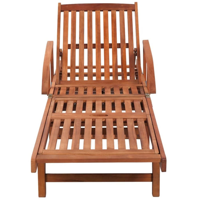 Sun Lounger with Cushion Solid Acacia Wood Axpkp