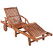 Sun Lounger with Cushion Solid Acacia Wood Axpkp