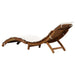 Sun Lounger with Cushion Solid Acacia Wood Cream Allpx
