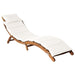 Sun Lounger with Cushion Solid Acacia Wood Cream Allpx