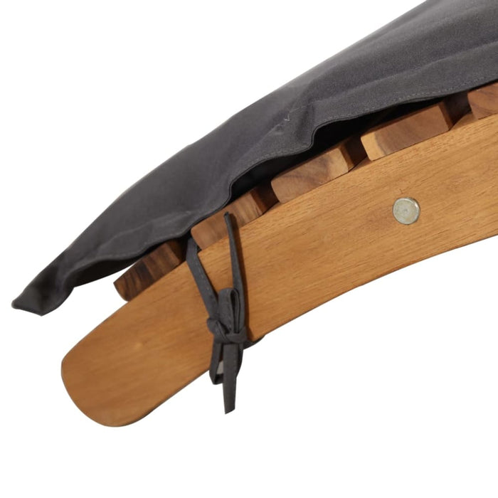 Sun Lounger with Cushion Solid Acacia Wood Dark Grey Allpo