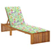 Sun Lounger with Cushion Solid Acacia Wood Tblaolo