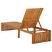 Sun Lounger with Cushion Solid Acacia Wood Tblaolo