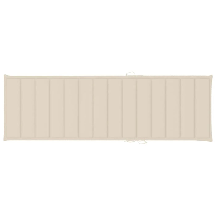 Sun Lounger With Cushion Solid Acacia Wood Tblaopo