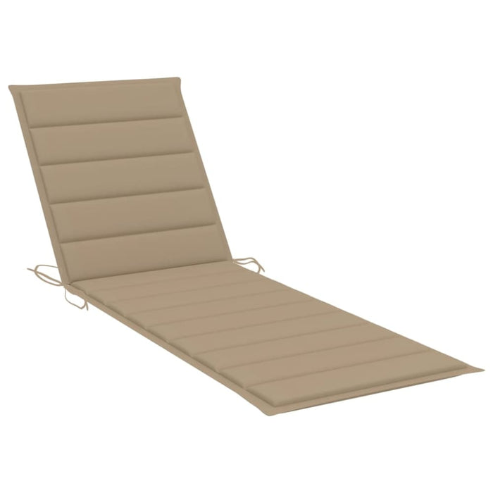 Sun Lounger With Cushion Solid Acacia Wood Tblaopx