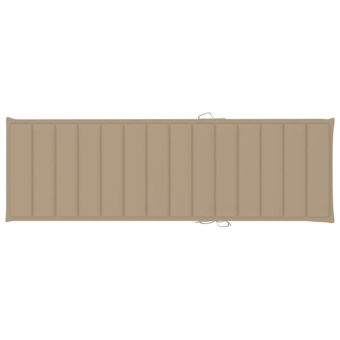 Sun Lounger With Cushion Solid Acacia Wood Tblaopx